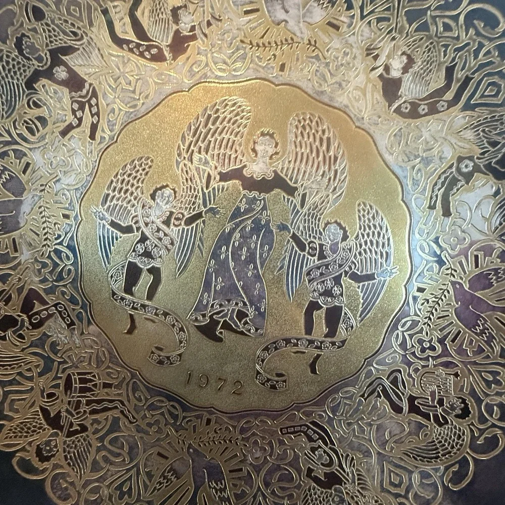 Christmas‎ Damascene Limited Edition Plate 1972 by Reed & Barton Angels Cherubs
